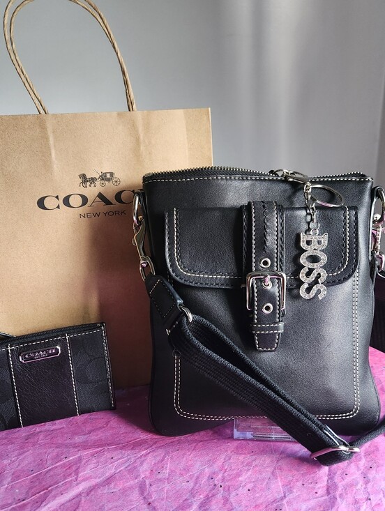 Coach Handbags - Coach Hamilton Black Crossbody 4 pc set EUC